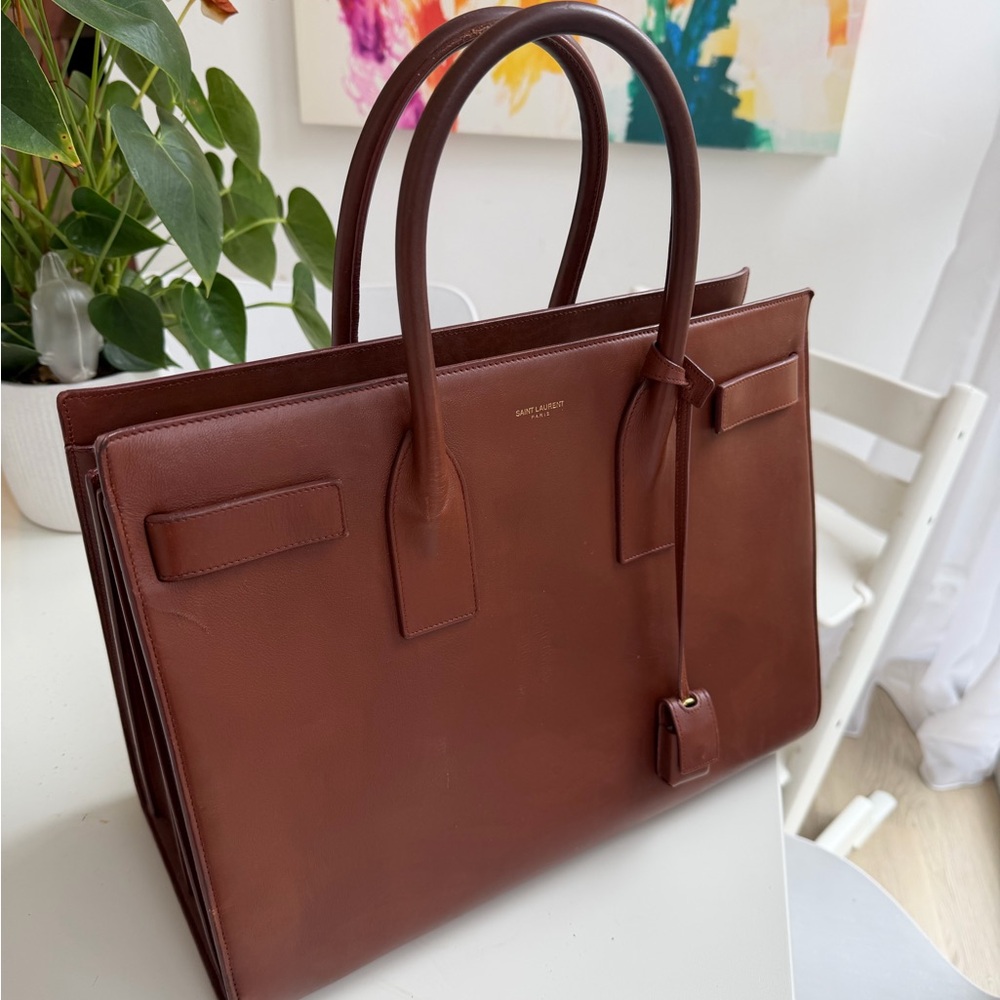 Yves Saint Laurent Sac de Jour (Large) – Camel Calfskin